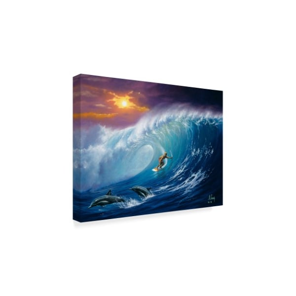 Anthony Casay 'Surfer Over Water' Canvas Art,14x19